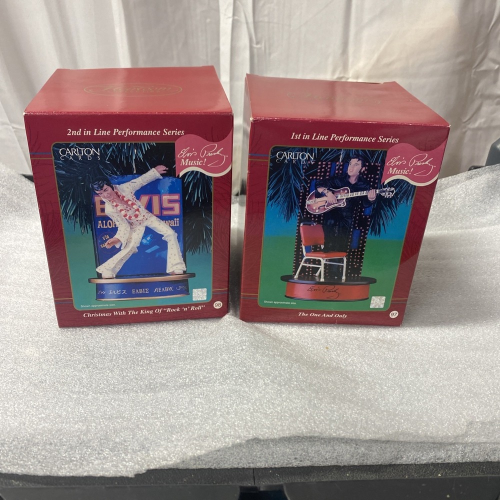 carlton cards heirloom elvis presley music lot of 2 ornaments new